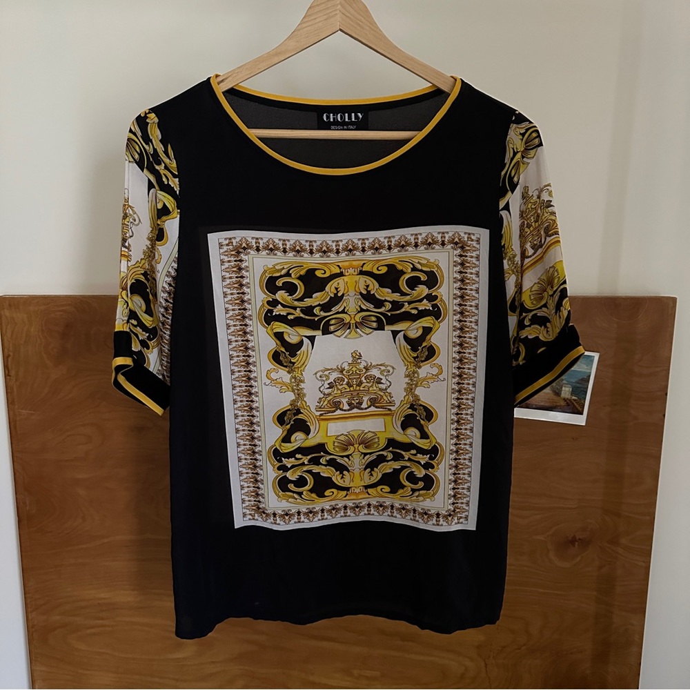 Patterned silk shirt